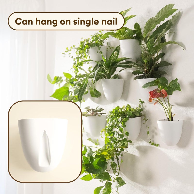 Make Good Store PlantPod Classic - Self-Watering Wall Planters (9, White) - Easy to Water and Install - Lightweight - Design Your Own Vertical Garden - Wall Planters for Indoor Plants - Image 2
